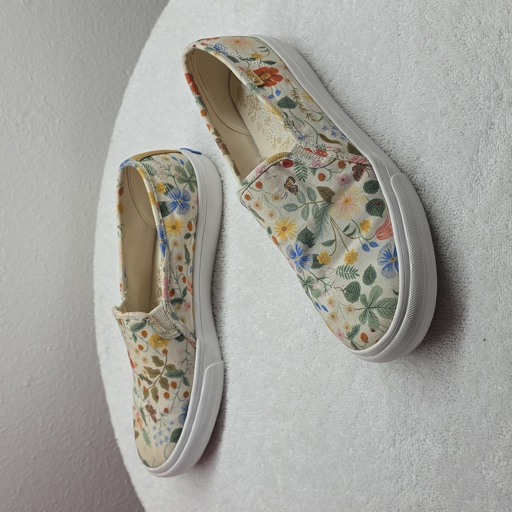 Keds × Rifle Paper Co. Double Decker Wild Wood Floral Sneaker Ladies 9.5 In VGuc - Picture 8 of 16